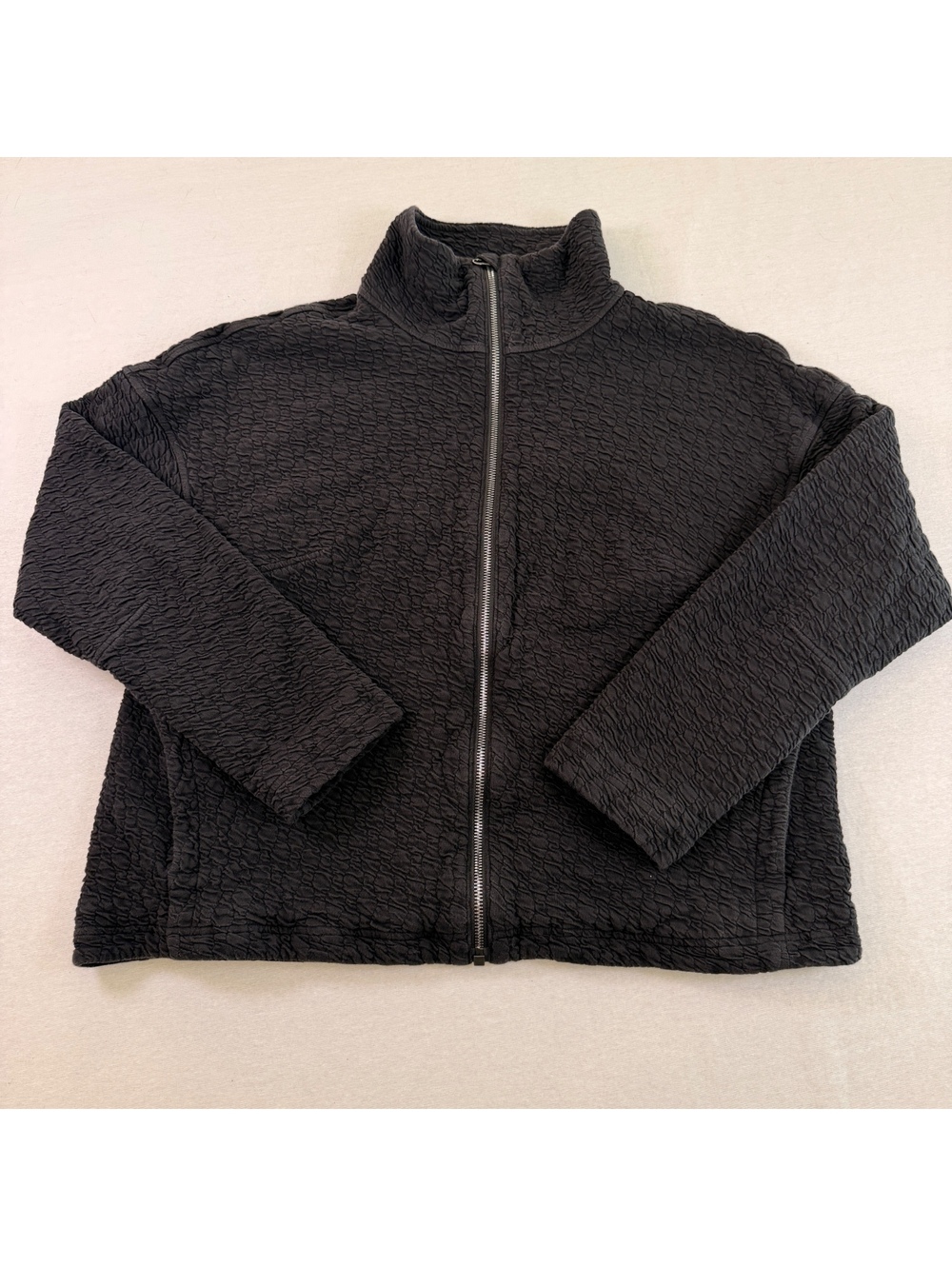 Lululemon Textured Rippled Full Zip Jacket Size 8 Charcoal